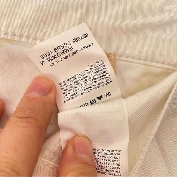 Galliano BNW Jeans Chinos Regular Women In White Slim Fit Mid rise Italy 25x31 - Picture 7 of 10